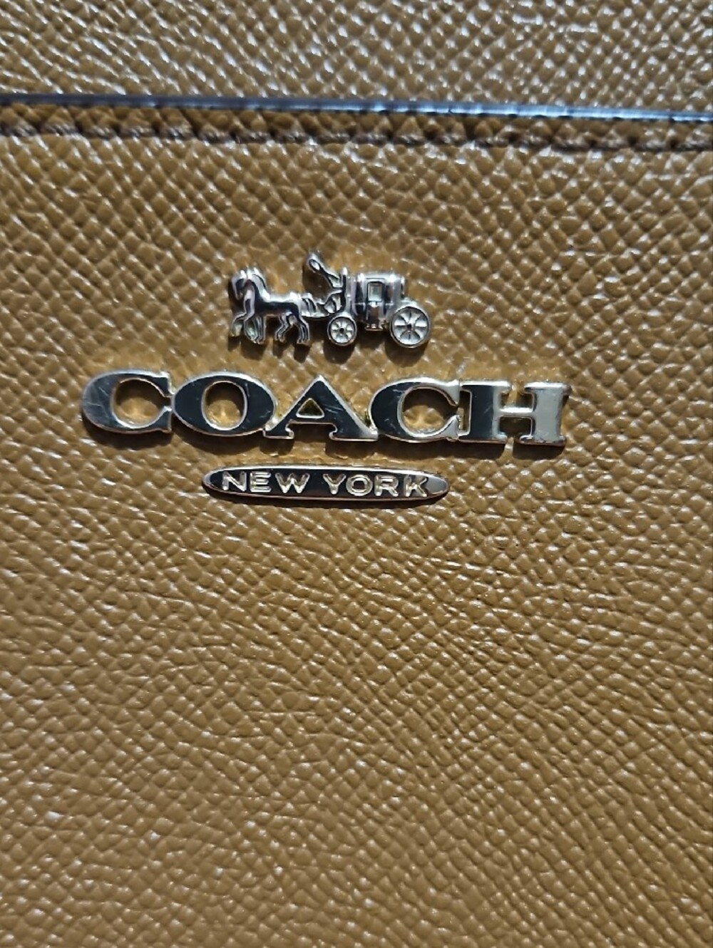 Coach Caramel Pebbled Leather Crossbody Bag with Gold Hardware (F80589) - Picture 2 of 13
